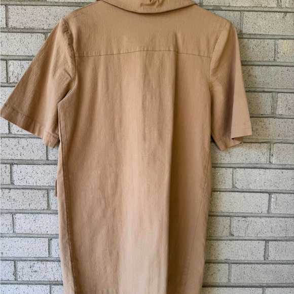 The Fifth Label Camel Tan Collared Camp Dress – Button Front, Utility Style, XS - Picture 4 of 6